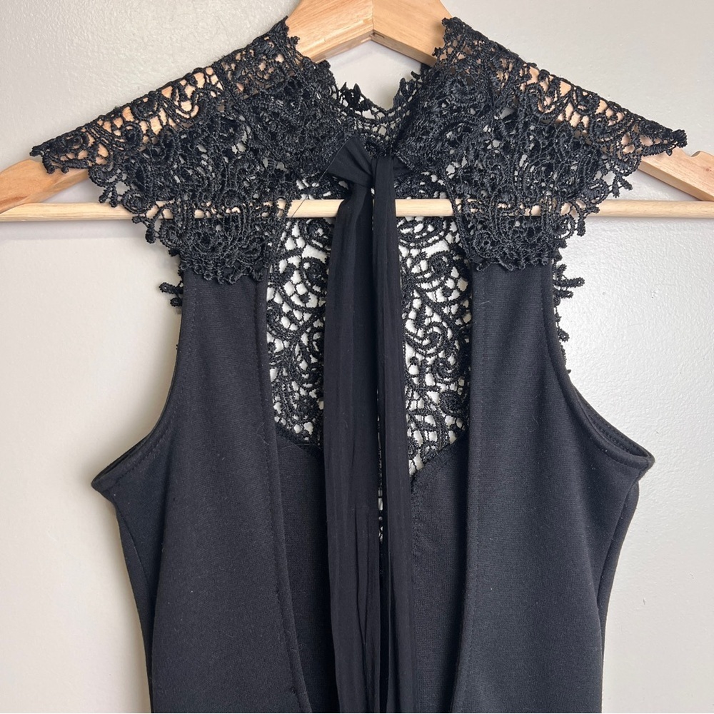 Solemio Los Angeles Elegant Black Lace Mini Cocktail Dress Size XS, EUC - Picture 5 of 7